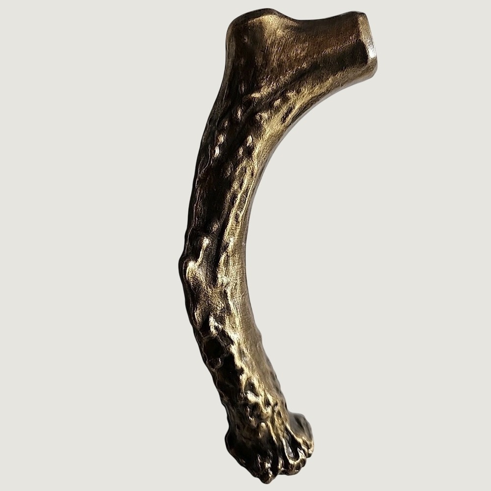 NWT Brass 6" Deer Antler Door Handle Big Sky Carvers 3.75" Center Rustic New